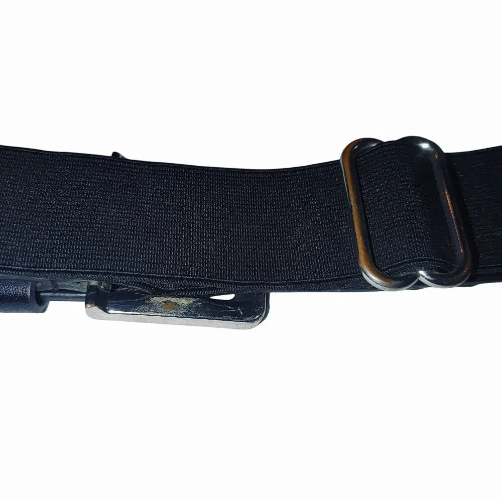 Under Armour Black Train Belt Adjustable Elastic Band Metal Buckle Unisex 22 36